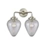 Innovations Lighting Geneseo 2 Light 15" Wide Bathroom Vanity Light Brushed Satin Nickel / Clear Crackle