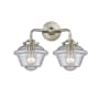 Innovations Lighting Small Oxford 2 Light 16" Wide Bathroom Vanity Light Brushed Satin Nickel / Seedy