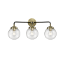Innovations Lighting Beacon 3 Light 24" Wide Vanity Light Black Antique Brass / Clear
