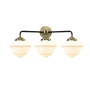 Innovations Lighting Small Oxford 3 Light 26" Wide Bathroom Vanity Light Black Antique Brass / Matte White Cased
