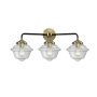 Innovations Lighting Small Oxford 3 Light 26" Wide Bathroom Vanity Light Black Antique Brass / Clear