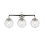 Innovations Lighting Beacon 3 Light 24" Wide Vanity Light Black Polished Nickel / Seedy Globe