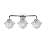 Innovations Lighting Small Oxford 3 Light 26" Wide Bathroom Vanity Light Black Polished Nickel / Clear