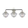 Innovations Lighting Small Oxford 3 Light 26" Wide Bathroom Vanity Light Black Polished Nickel / Seedy