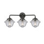 Innovations Lighting Small Oxford 3 Light 26" Wide Bathroom Vanity Light Oil Rubbed Bronze / Seedy