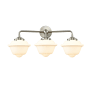 Innovations Lighting Small Oxford 3 Light 26" Wide Bathroom Vanity Light Brushed Satin Nickel / Matte White Cased
