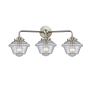 Innovations Lighting Small Oxford 3 Light 26" Wide Bathroom Vanity Light Brushed Satin Nickel / Seedy