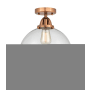 Innovations Lighting Beacon 12" Wide Semi-Flush Globe Ceiling Fixture Antique Copper / Clear