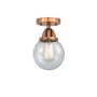 Innovations Lighting Beacon 6" Wide Semi-Flush Globe Ceiling Fixture Antique Copper / Seedy