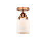 Innovations Lighting Bell 5" Wide Semi-Flush Ceiling Fixture Antique Copper / Matte White