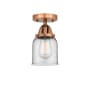 Innovations Lighting Bell 5" Wide Semi-Flush Ceiling Fixture Antique Copper / Clear