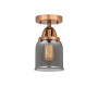 Innovations Lighting Bell 5" Wide Semi-Flush Ceiling Fixture Antique Copper / Plated Smoke
