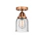 Innovations Lighting Bell 5" Wide Semi-Flush Ceiling Fixture Antique Copper / Seedy