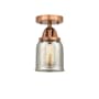Innovations Lighting Bell 5" Wide Semi-Flush Ceiling Fixture Antique Copper / Silver Plated Mercury
