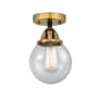 Innovations Lighting Beacon 6" Wide Semi-Flush Globe Ceiling Fixture Black Antique Brass / Seedy