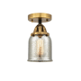 Innovations Lighting Bell 5" Wide Semi-Flush Ceiling Fixture Black Antique Brass / Silver Plated Mercury