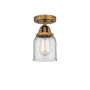 Innovations Lighting Bell 5" Wide Semi-Flush Ceiling Fixture Brushed Brass / Clear