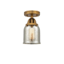Innovations Lighting Bell 5" Wide Semi-Flush Ceiling Fixture Brushed Brass / Silver Plated Mercury