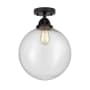 Innovations Lighting Beacon 12" Wide Semi-Flush Globe Ceiling Fixture Matte Black / Seedy