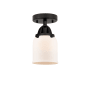 Innovations Lighting Bell 5" Wide Semi-Flush Ceiling Fixture Matte Black / Matte White