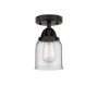 Innovations Lighting Bell 5" Wide Semi-Flush Ceiling Fixture Matte Black / Clear