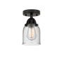 Innovations Lighting Bell 5" Wide Semi-Flush Ceiling Fixture Matte Black / Seedy