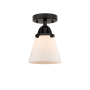 Innovations Lighting Cone 6" Wide Semi-Flush Ceiling Fixture Matte Black / Matte White