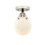 Innovations Lighting Beacon 6" Wide Semi-Flush Globe Ceiling Fixture Black Polished Nickel / Matte White
