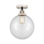 Innovations Lighting Beacon 10" Wide Semi-Flush Globe Ceiling Fixture Black Polished Nickel / Clear