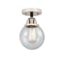 Innovations Lighting Beacon 6" Wide Semi-Flush Globe Ceiling Fixture Black Polished Nickel / Seedy
