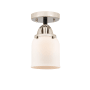 Innovations Lighting Bell 5" Wide Semi-Flush Ceiling Fixture Black Polished Nickel / Matte White