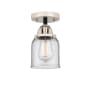 Innovations Lighting Bell 5" Wide Semi-Flush Ceiling Fixture Black Polished Nickel / Clear