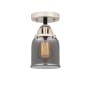 Innovations Lighting Bell 5" Wide Semi-Flush Ceiling Fixture Black Polished Nickel / Plated Smoke