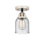 Innovations Lighting Bell 5" Wide Semi-Flush Ceiling Fixture Black Polished Nickel / Seedy