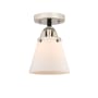 Innovations Lighting Cone 7" Wide Semi-Flush Ceiling Fixture Black Polished Nickel / Matte White