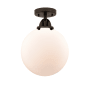 Innovations Lighting Beacon 10" Wide Semi-Flush Globe Ceiling Fixture Oil Rubbed Bronze / Matte White
