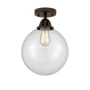Innovations Lighting Beacon 10" Wide Semi-Flush Globe Ceiling Fixture Oil Rubbed Bronze / Clear
