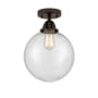 Innovations Lighting Beacon 10" Wide Semi-Flush Globe Ceiling Fixture Oil Rubbed Bronze / Seedy