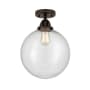 Innovations Lighting Beacon 12" Wide Semi-Flush Globe Ceiling Fixture Oil Rubbed Bronze / Seedy
