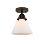 Innovations Lighting Cone 8" Wide Semi-Flush Ceiling Fixture with Cone Shade Oil Rubbed Bronze / Matte White