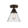 Innovations Lighting Cone 8" Wide Semi-Flush Ceiling Fixture with Cone Shade Oil Rubbed Bronze / Seedy