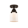 Innovations Lighting Bell 5" Wide Semi-Flush Ceiling Fixture Oil Rubbed Bronze / Matte White