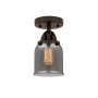 Innovations Lighting Bell 5" Wide Semi-Flush Ceiling Fixture Oil Rubbed Bronze / Plated Smoke