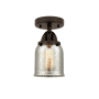 Innovations Lighting Bell 5" Wide Semi-Flush Ceiling Fixture Oil Rubbed Bronze / Silver Plated Mercury