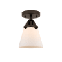 Innovations Lighting Cone 6" Wide Semi-Flush Ceiling Fixture Oil Rubbed Bronze / Matte White