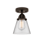 Innovations Lighting Cone 6" Wide Semi-Flush Ceiling Fixture Oil Rubbed Bronze / Clear