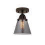Innovations Lighting Cone 6" Wide Semi-Flush Ceiling Fixture Oil Rubbed Bronze / Plated Smoke