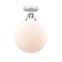 Innovations Lighting Beacon 10" Wide Semi-Flush Globe Ceiling Fixture Polished Chrome / Matte White