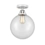 Innovations Lighting Beacon 10" Wide Semi-Flush Globe Ceiling Fixture Polished Chrome / Clear
