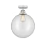 Innovations Lighting Beacon 12" Wide Semi-Flush Globe Ceiling Fixture Polished Chrome / Clear